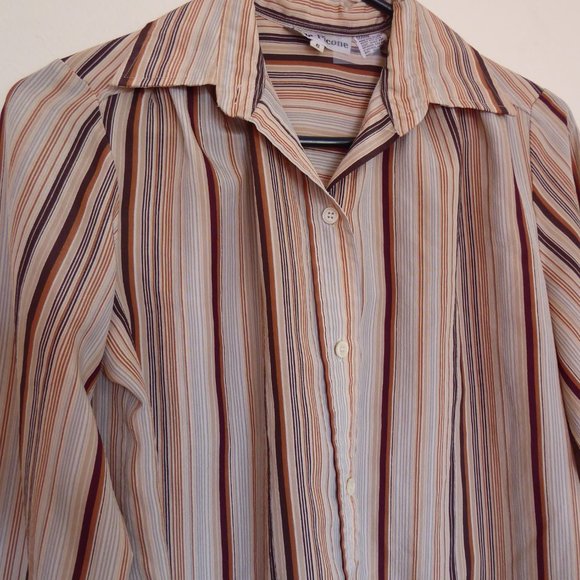 Evan-Picone Striped Blouse - Picture 5 of 5